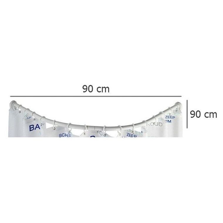 Uniwersalny drążek prysznicowy, 80-80/90-90 cm, biały