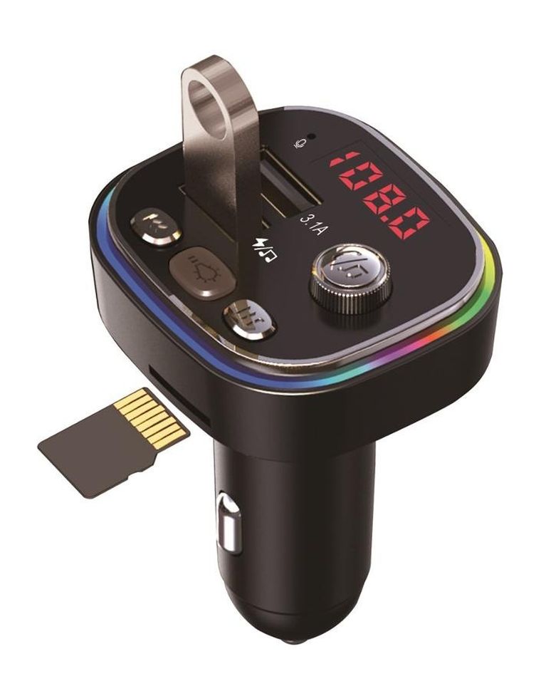 Vakoss, transmiter samochodowy, RGB/ FM/ BLUETOOTH/USB, 3.1A