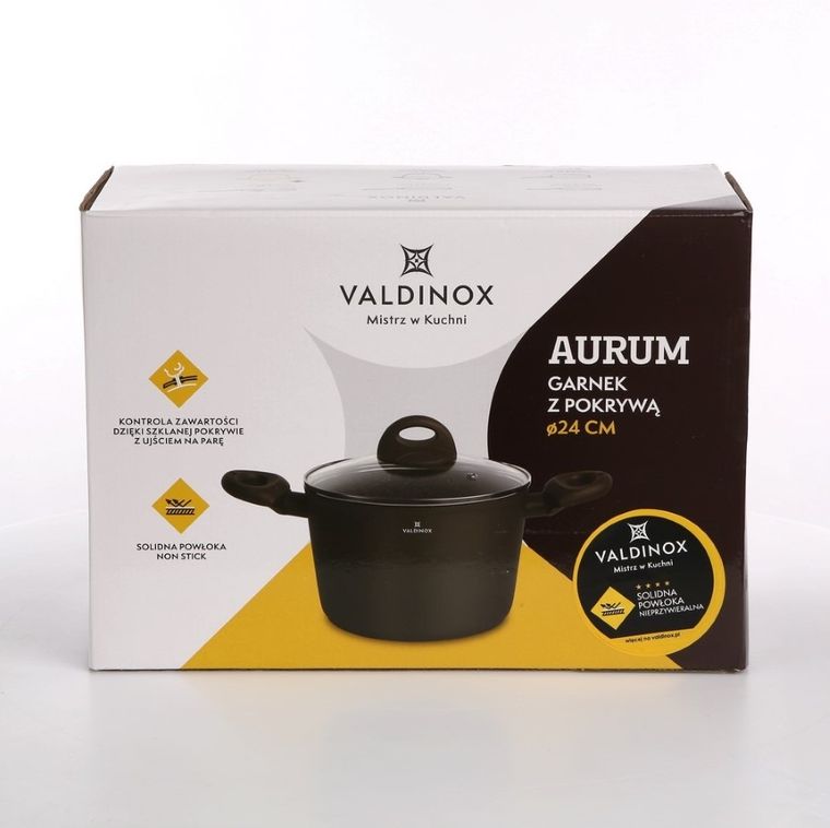 Valdinox, Aurum, garnek z pokrywą, 6 l, 24 cm