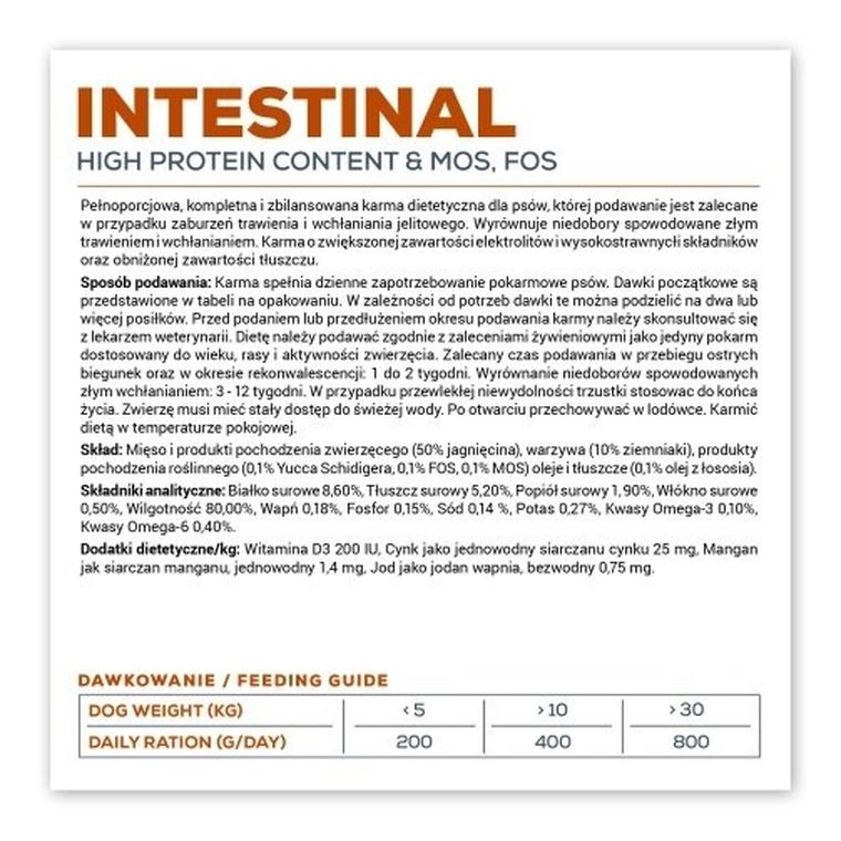 VetExpert, Veterinary Diet Intestinal dog, 400g