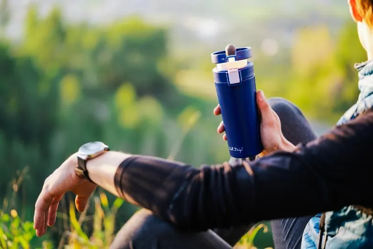 Vialli Design, Fuori, kubek termiczny, granatowy, 400 ml