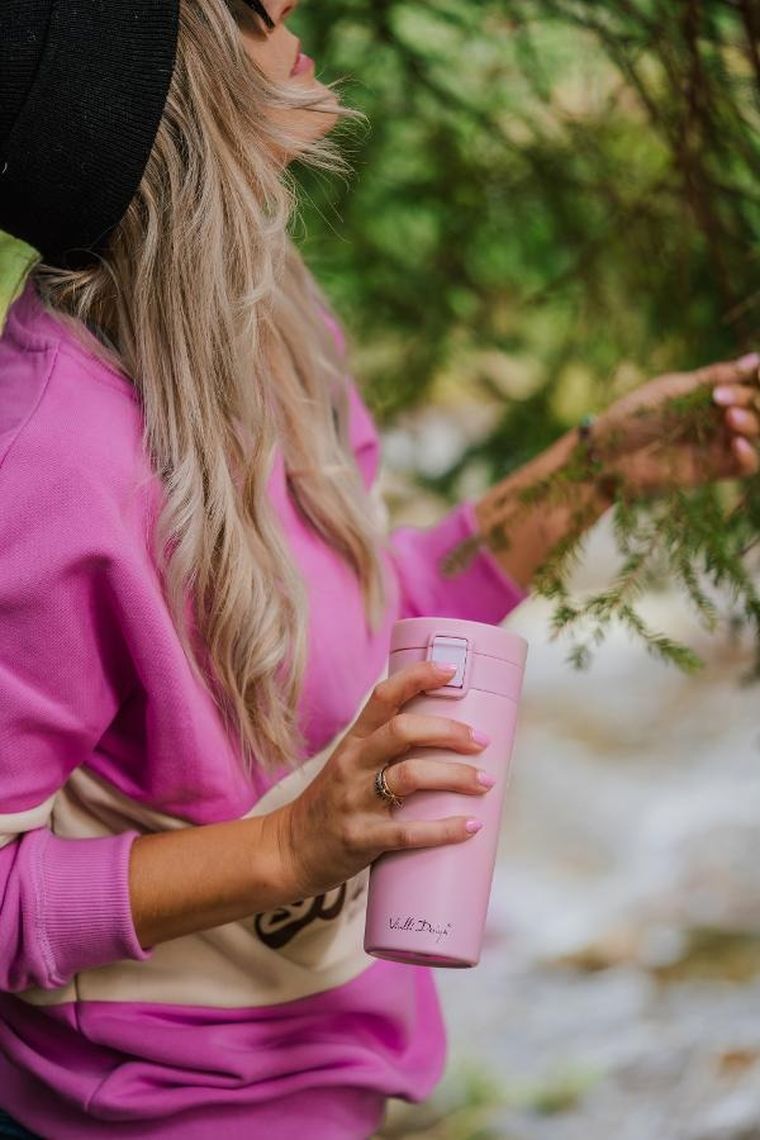 Vialli Design, Fuori, kubek termiczny, różowy, 400 ml