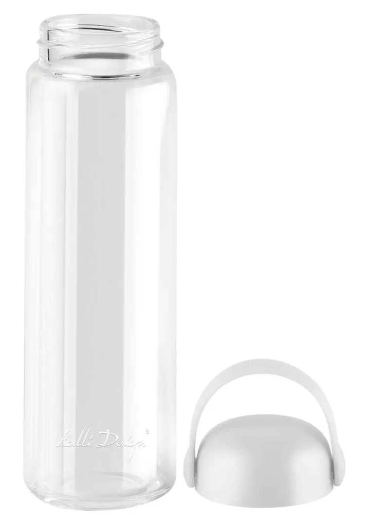 Vialli Design, Fuori, szklana butelka na wodę, biała, 540 ml