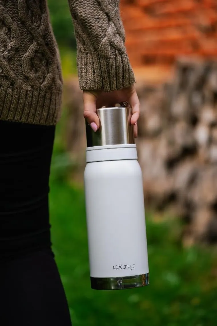 Vialli Design, Fuori, termos turystyczny, biały, 1l
