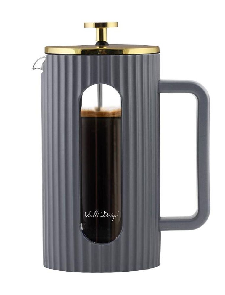Vialli Design, Livio, zaparzacz do kawy i herbaty, szary, 1000 ml