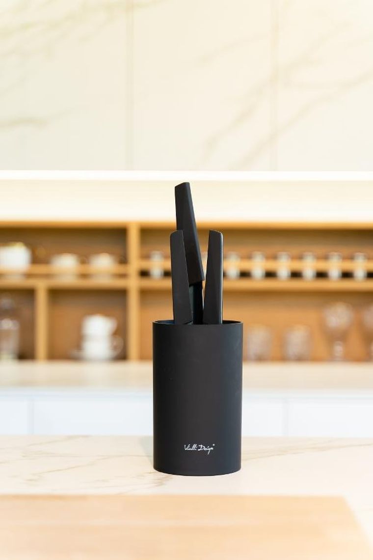 Vialli Design, stojak do noży, czarny