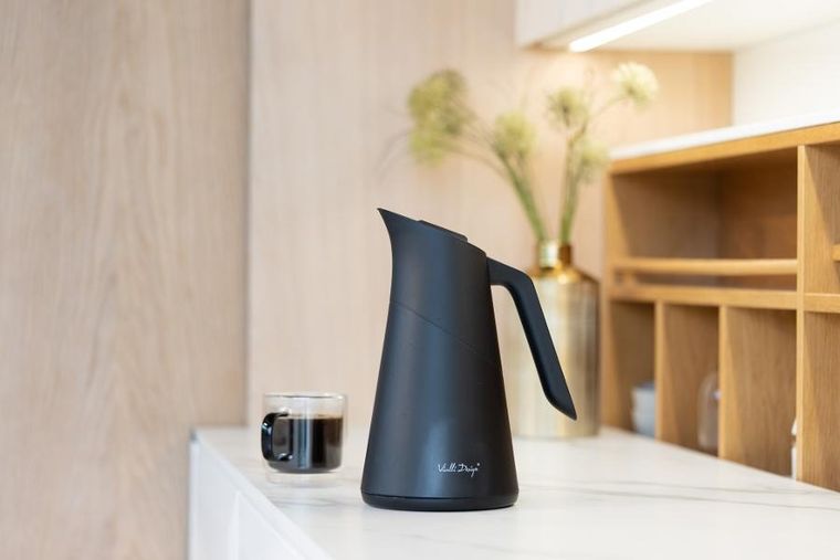 Vialli Design, termos z wkładem szklanym Soho, 1l, czarny