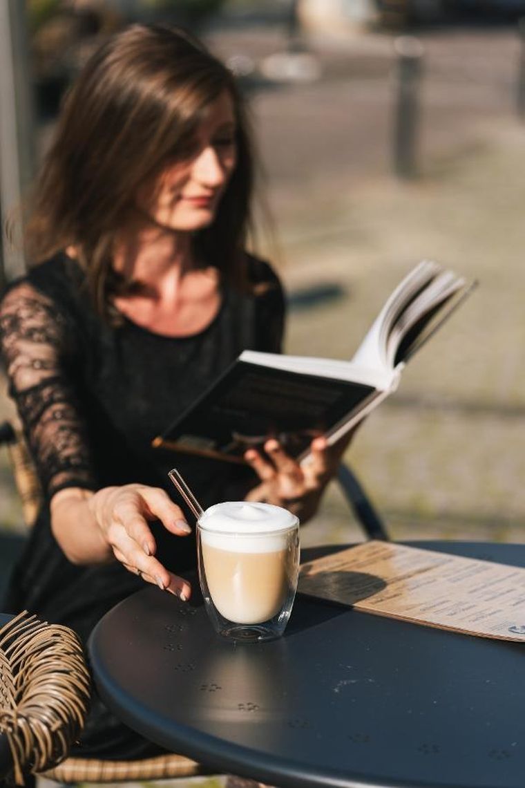 Vialli Design, Vita, szklanka z podwójną ścianką ze słomkami, 320 ml, 6 szt.