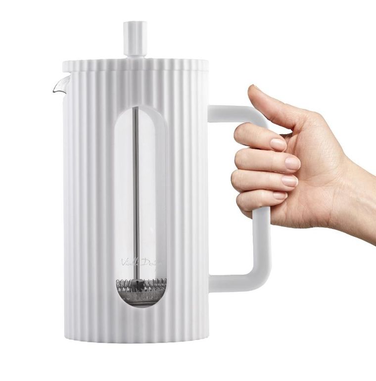 Vialli Design, zaparzacz do kawy i herbaty, 1000 ml, Livio, biały