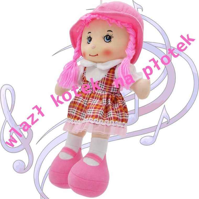 Victoria Sport, lalka szmaciana z dżwiękiem, różowa