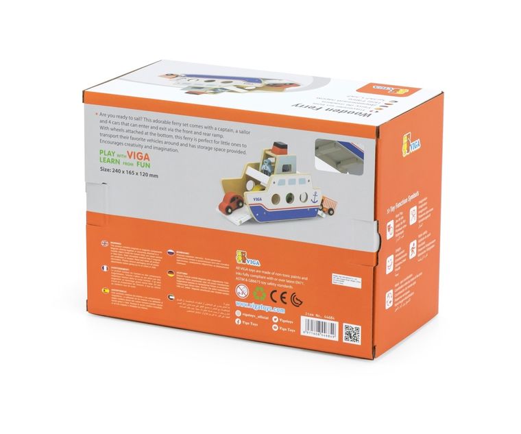 Viga, drewniany prom, transporter samochodowy