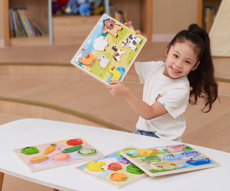 Viga, farma, puzzle na podkładce, 7 elementów