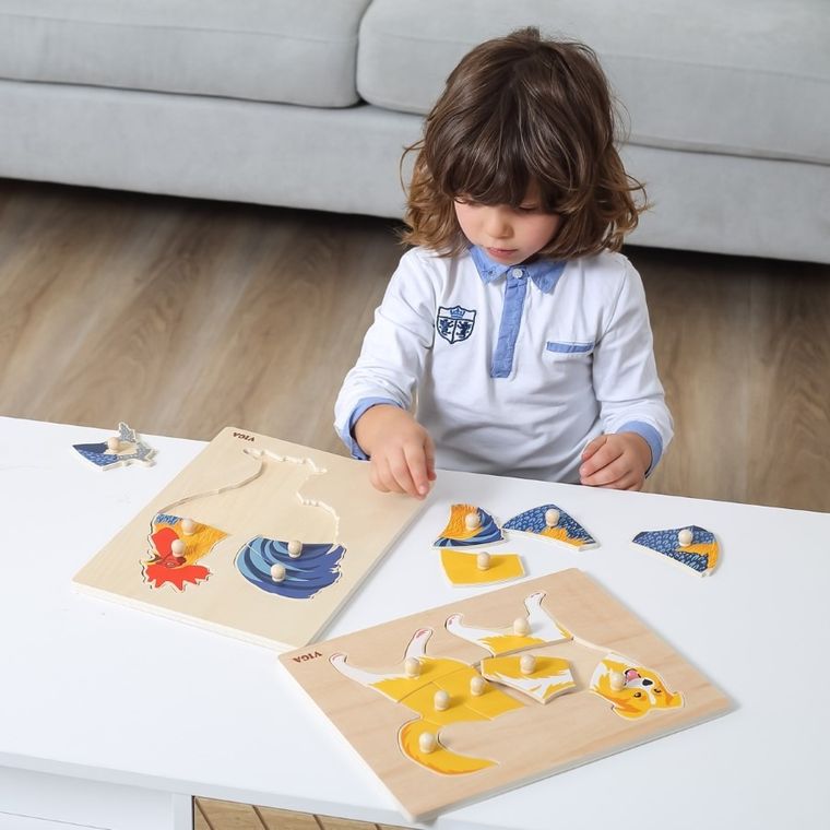 Viga, Kogut, puzzle na podkładce z uchwytami