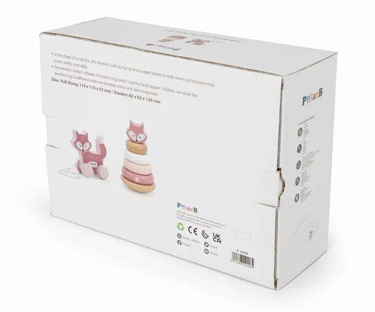 Viga, PolarB, zestaw do ciągnięcia i piramidka, lis