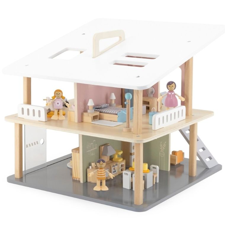 Viga, PolarB, zestaw mebelków do domku dla lalek, pokój malucha