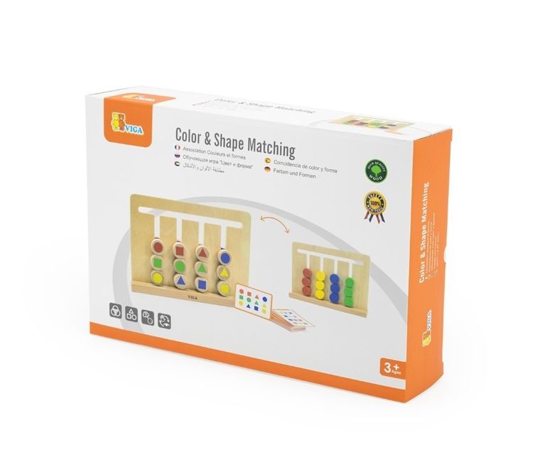 Viga, tabliczka drewniana, dopasowanie kolorów i kształtów