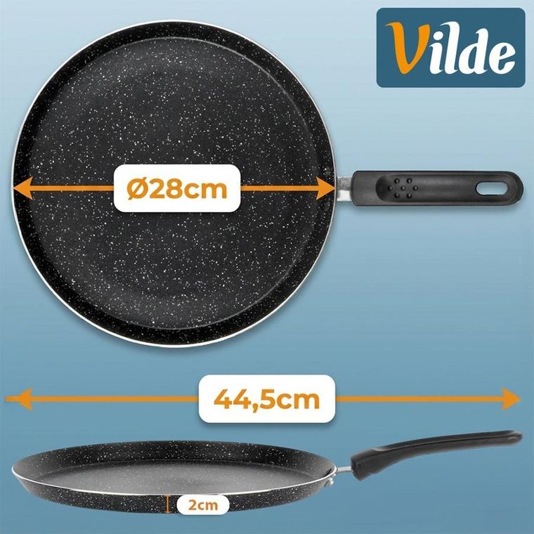 Vilde, Basic Line, patelnia do naleśników, granitowa, 28 cm