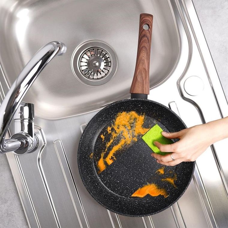 Vilde, Black & Wood, zestaw patelni, 20/24/28 cm, 3 szt.