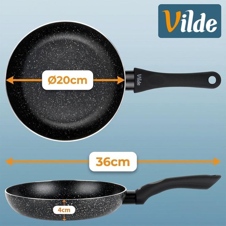 Vilde, Black Line, patelnia granitowa, 20 cm