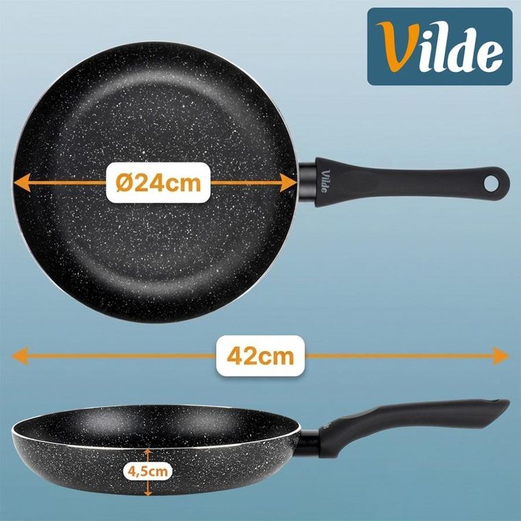 Vilde, Black Line, patelnia granitowa, 24 cm