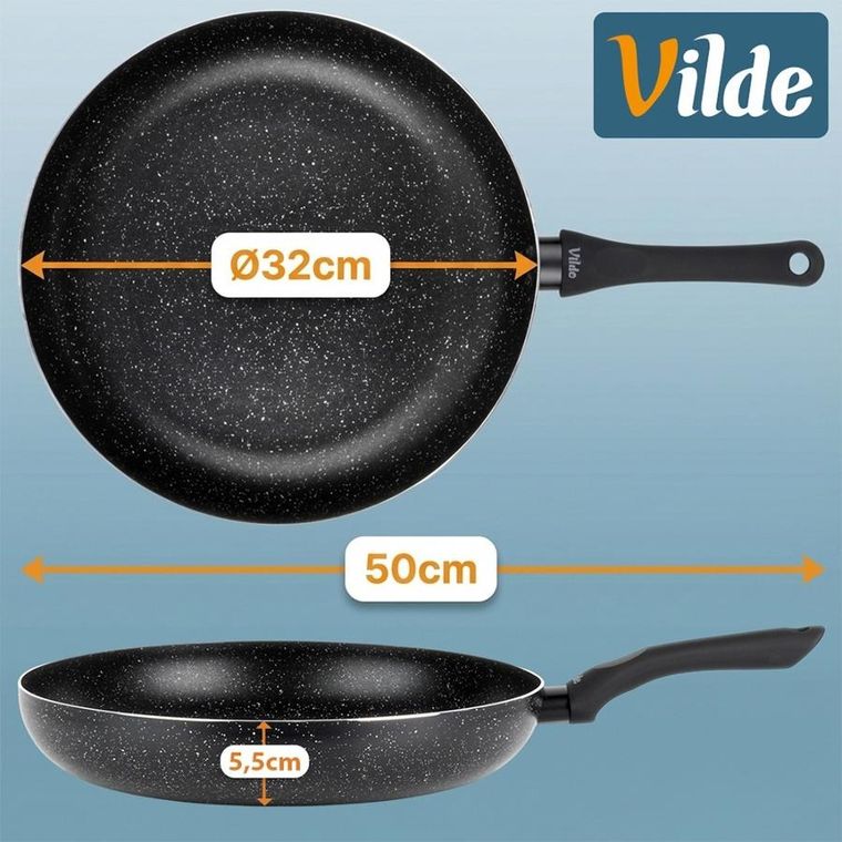 Vilde, Black Line, patelnia granitowa, 32 cm