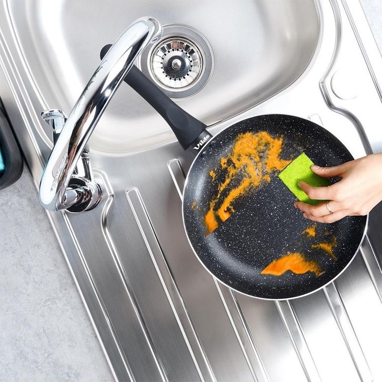 Vilde, Black Line, zestaw patelni granitowy, 20/24/28 cm, 3 szt.