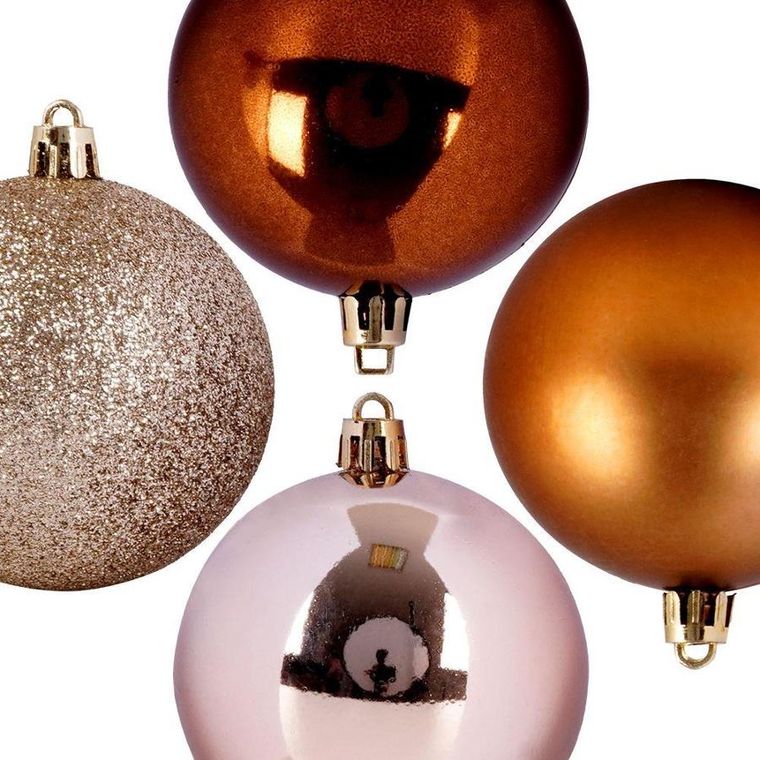 Vilde, bombki choinkowe nietłukące, bursztynowe, 6 szt., 7 cm