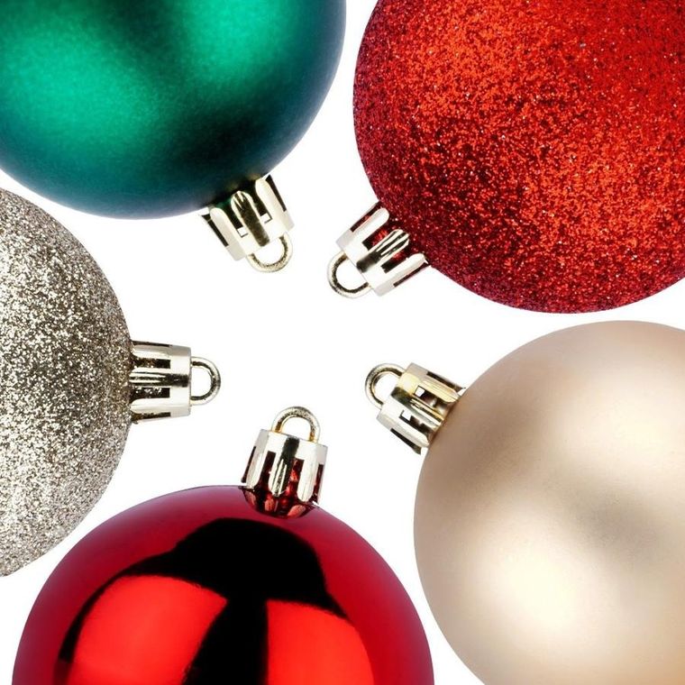 Vilde, bombki choinkowe, nietłukące, czerwone, zielone, szampańskie, 6 cm, 50 szt.