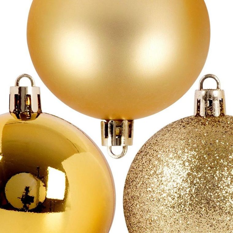 Vilde, bombki choinkowe nietłukące, złote, 12 szt., 6 cm