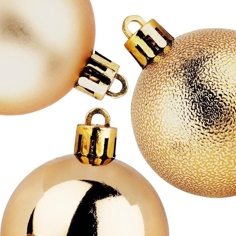 Vilde, bombki choinkowe nietłukące, złote, 5 cm, 10 szt.