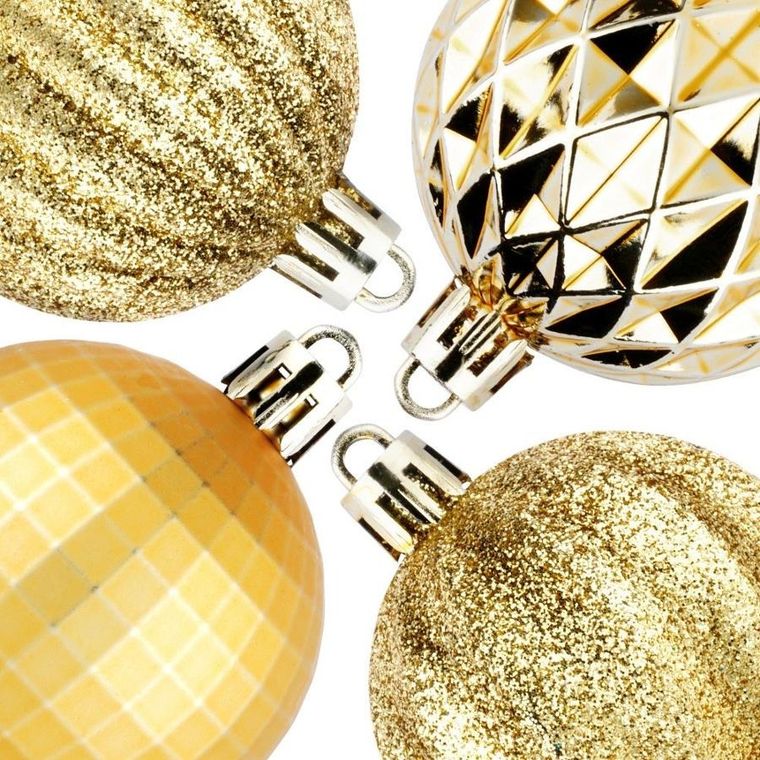 Vilde, bombki choinkowe, nietłukące, złote, 5 cm, 24 szt.