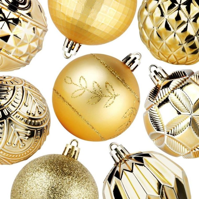 Vilde, bombki choinkowe, nietłukące, złote, 6 cm, 50 szt.