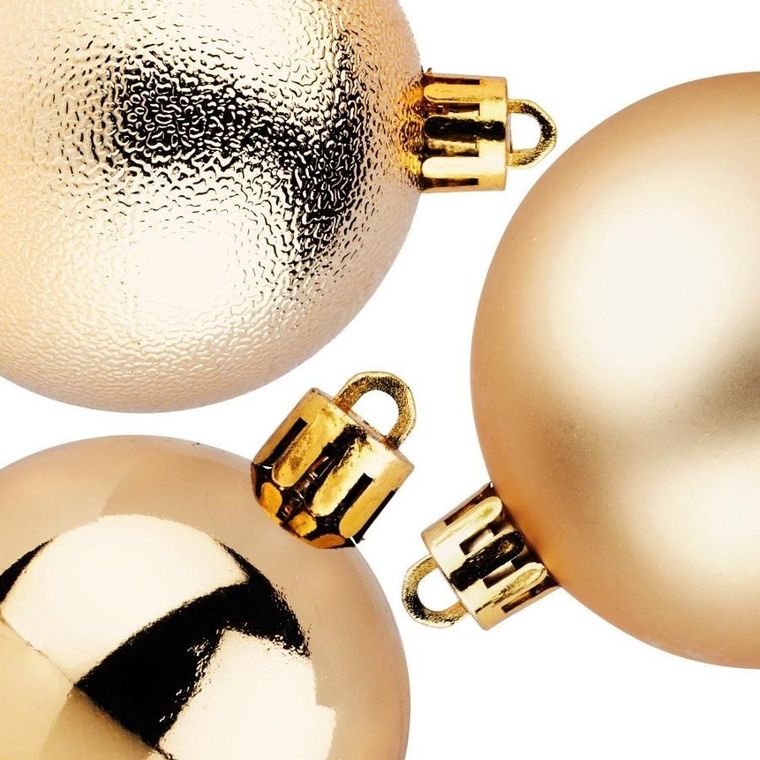 Vilde, bombki choinkowe nietłukące, złote, 6 cm, 9 szt.