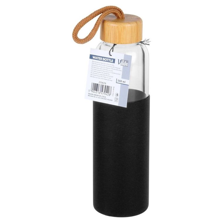 Vilde, butelka na wodę szklana z silikonowym pokrowcem, 500 ml