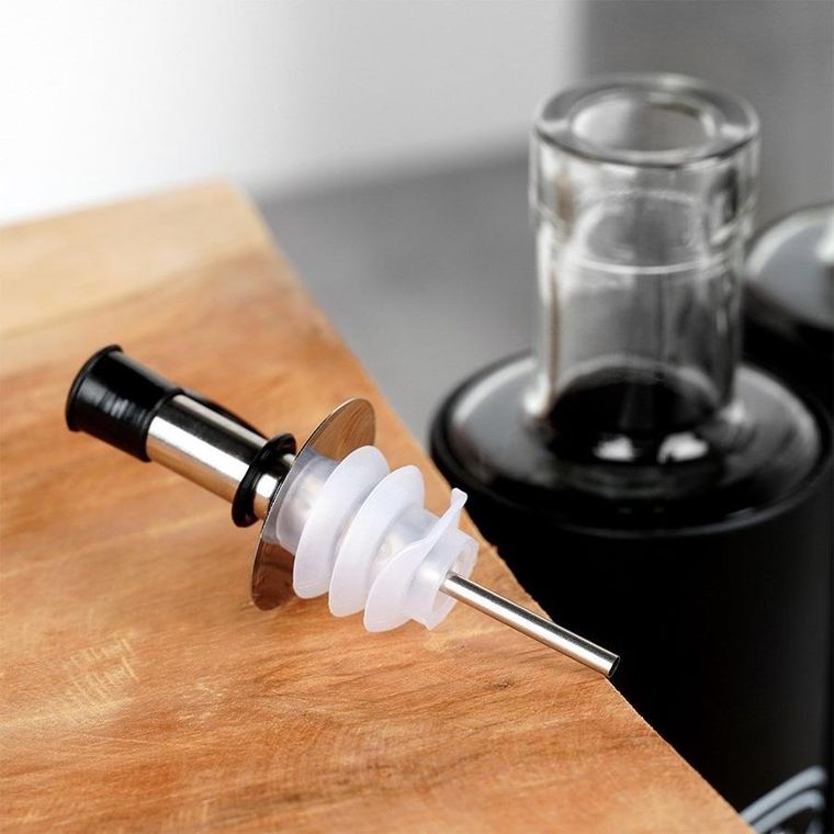 Vilde, butelki na oliwę i ocet, szklane, czarne, 300 ml, 2 szt.