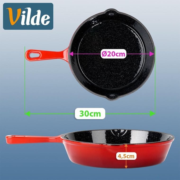 Vilde, Cast Enamel, patelnia żeliwna emaliowana z silikonową nakładką, 20 cm