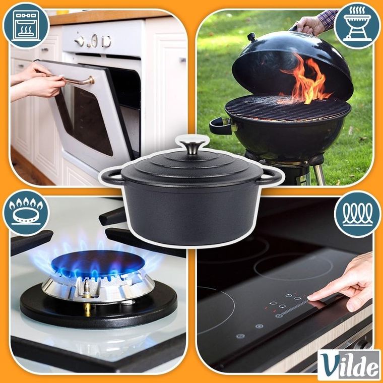 Vilde, Cast Line, garnek z pokrywką, żeliwny, 2,6l