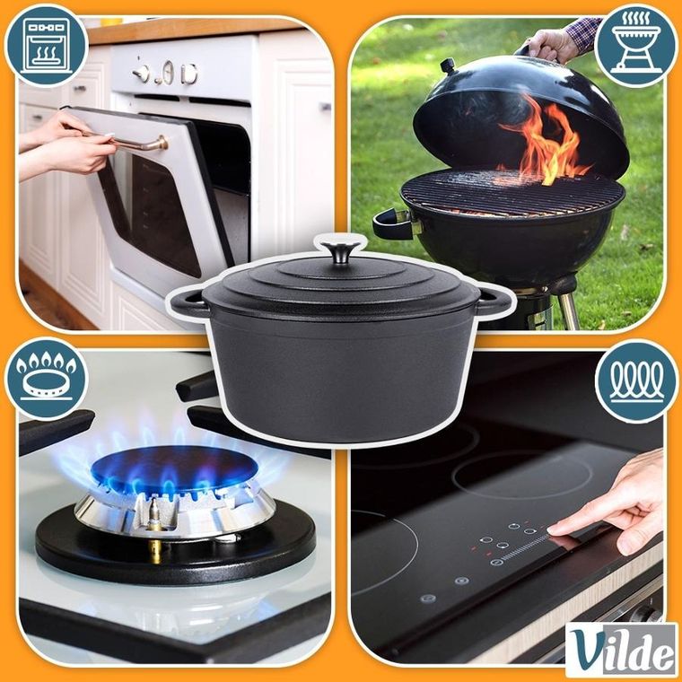 Vilde, Cast Line, garnek z pokrywką, żeliwny, 5,9l