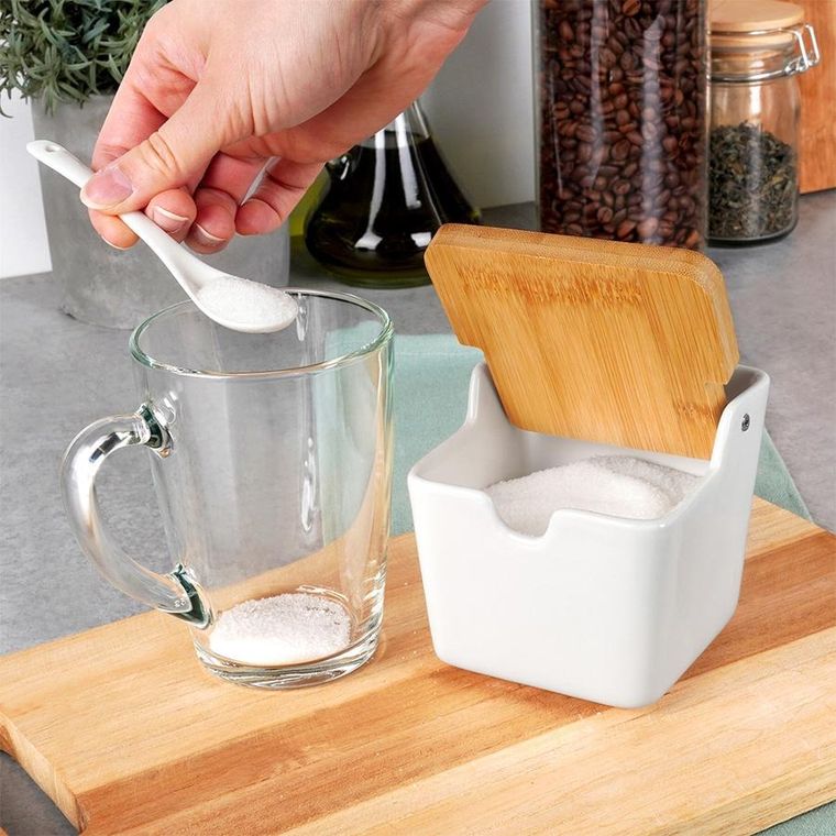 Vilde, cukierniczka ceramiczna, biała, 250 ml