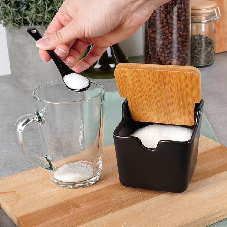 Vilde, cukierniczka ceramiczna, czarna, 250 ml