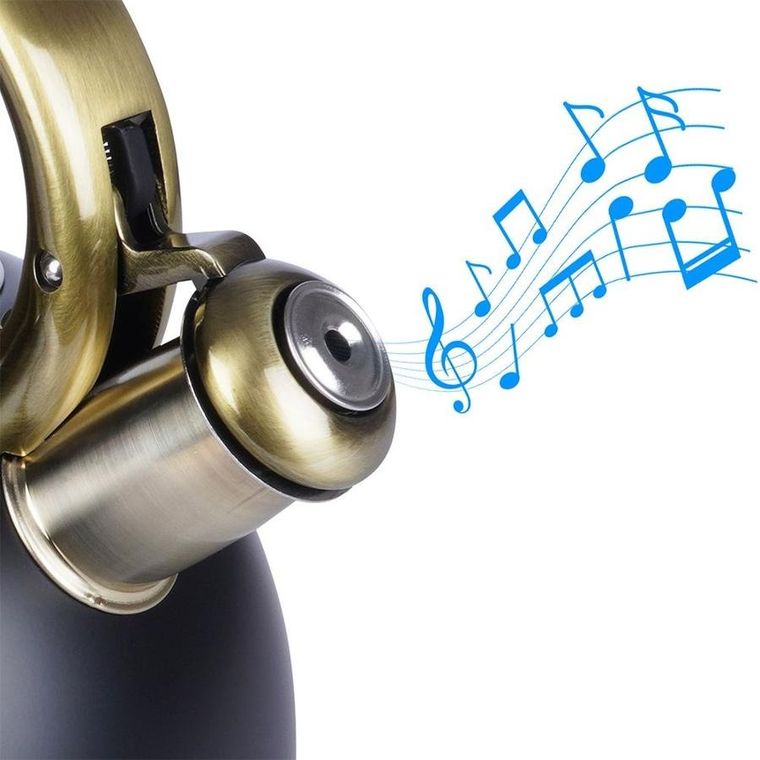 Vilde, czajnik z gwizdkiem, stalowy, czarny, 3l