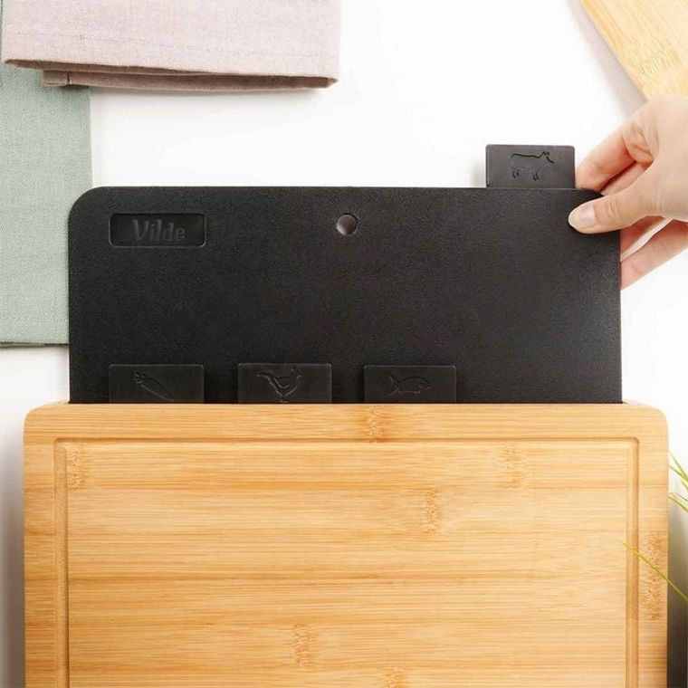 Vilde, deski do krojenia ze stojakiem, 5 elementów