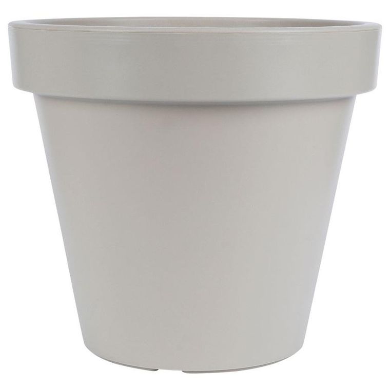 Vilde, doniczka ogrodowa plastikowa, beżowa okrągła, 39-35 cm