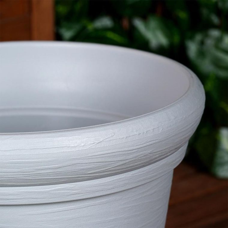 Vilde, doniczka ogrodowa plastikowa, okrągła, szara, 38-34 cm