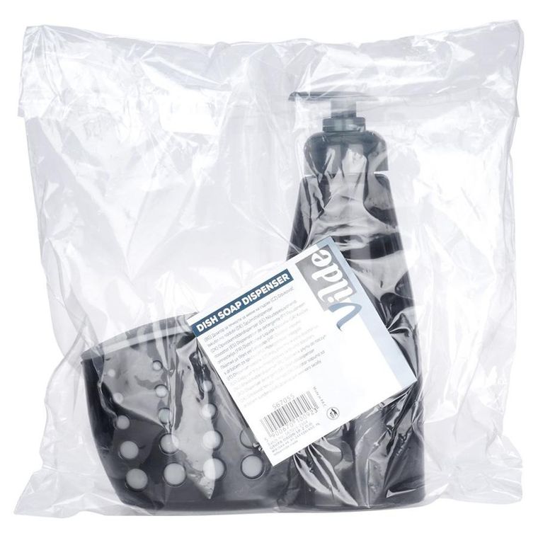 Vilde, dozownik płynu do naczyń z pojemnikiem na gąbkę, czarny, 370 ml