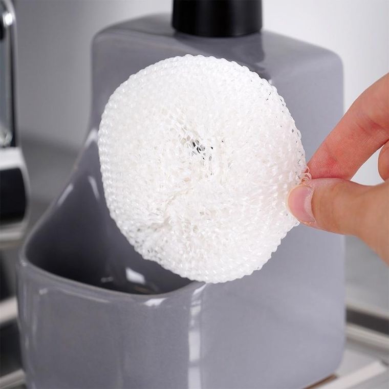 Vilde, dozownik płynu do naczyń z pojemnikiem na gąbkę i z gąbką ceramiczny, szary, 400 ml