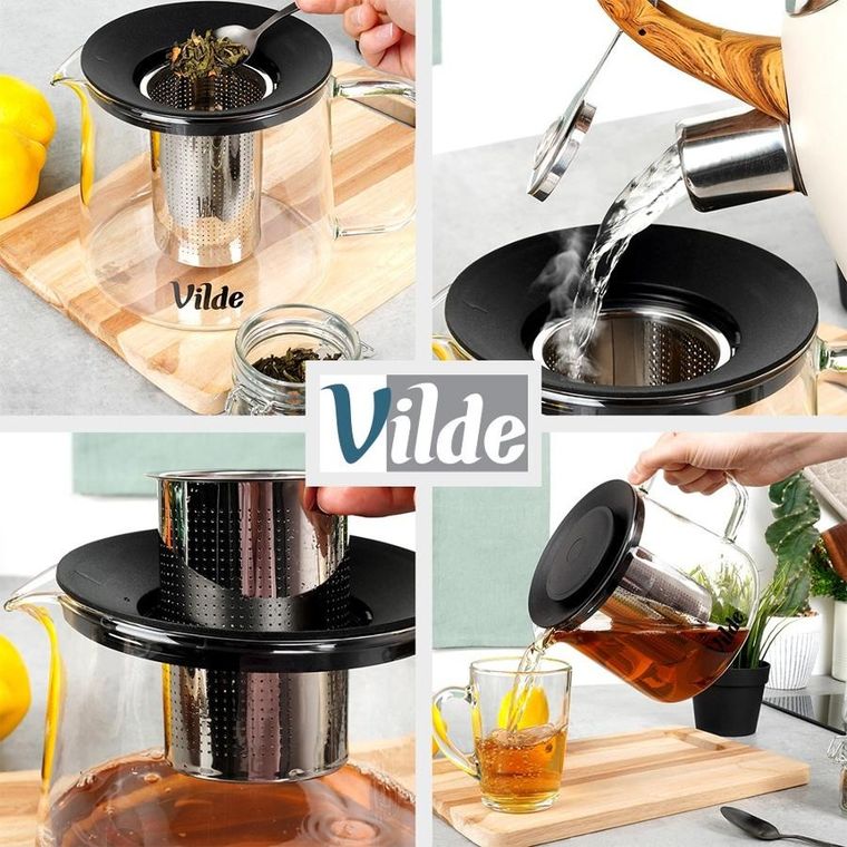 Vilde, dzbanek z zaparzaczem do herbaty, szklany, żaroodporny, 1,5l