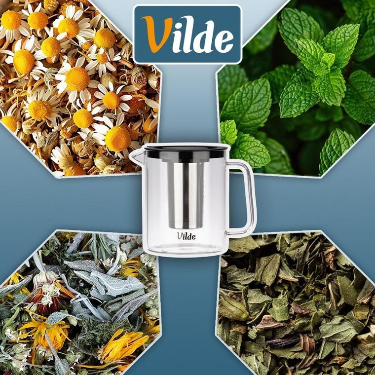 Vilde, dzbanek z zaparzaczem do herbaty, żaroodporny, szklany, 1,5 l