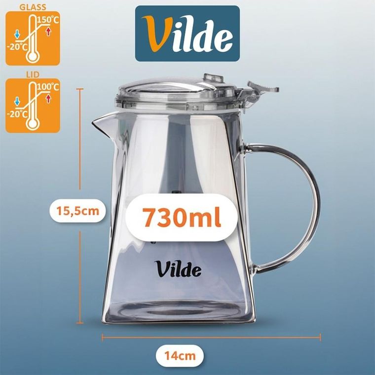 Vilde, dzbanek z zaparzaczem spustowym do herbaty, szklany, 730 ml
