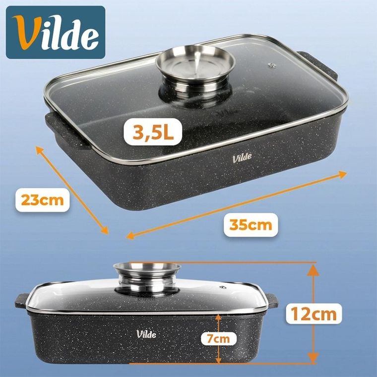 Vilde, Granitica, brytfanna granitowa z pokrywką, 3,5l, 35-23-12 cm